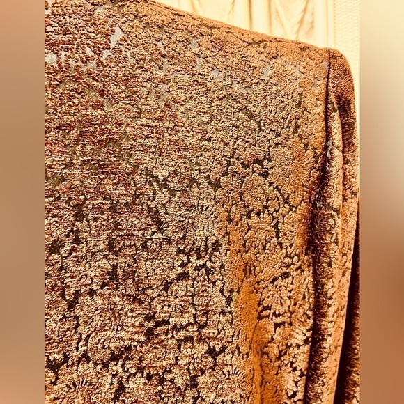 Jones NY Jacket Velvet Jacquard Damask Brown Black Formal Evening plus size 18W - Picture 7 of 16